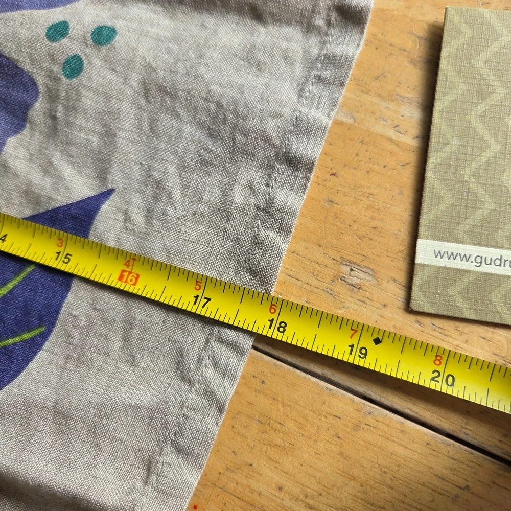 Gudrun Sjoden NEW Natural Linen Tea Towel Colorful Floral Design 25 in x 18 in